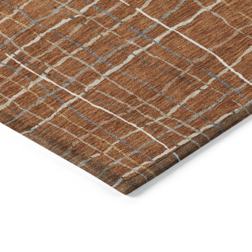 LOOMLAN Rugs Calista Orange Washable Indoor-Outdoor Rug