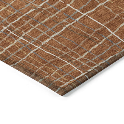 LOOMLAN Rugs Calista Orange Washable Indoor-Outdoor Rug