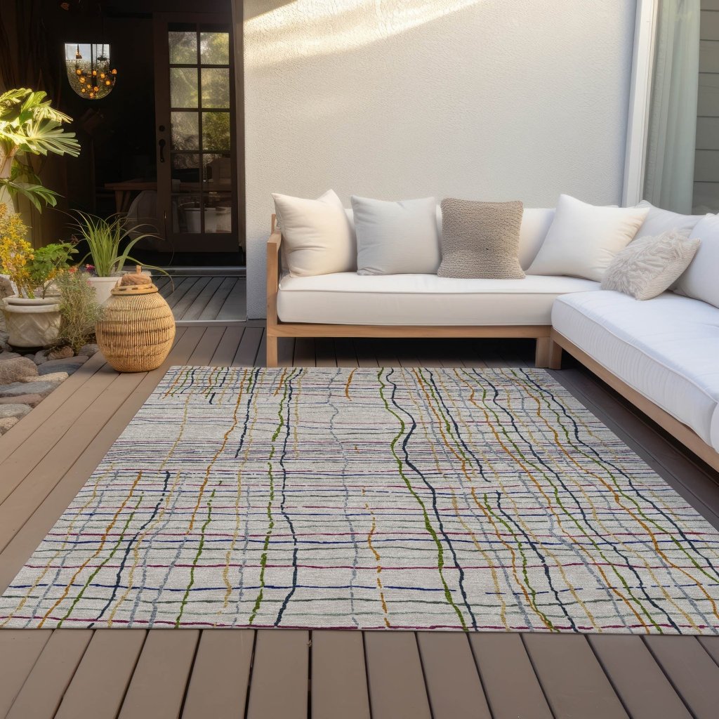 LOOMLAN Rugs Calista Putty Washable Indoor-Outdoor Rug