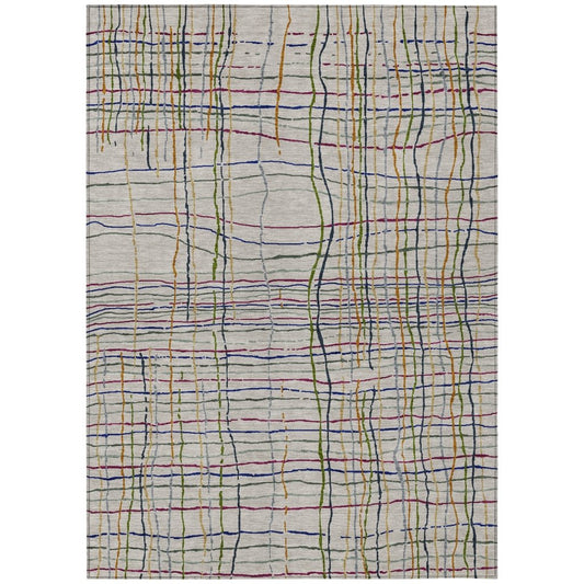 LOOMLAN Rugs Calista Putty Washable Indoor-Outdoor Rug