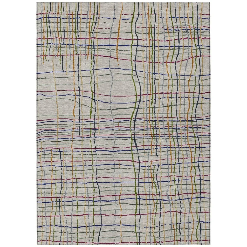 LOOMLAN Rugs Calista Putty Washable Indoor-Outdoor Rug