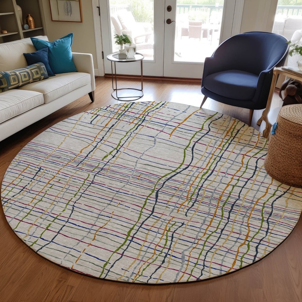 LOOMLAN Rugs Calista Putty Washable Indoor-Outdoor Rug