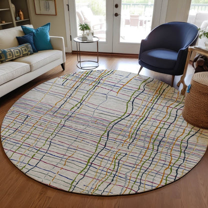 LOOMLAN Rugs Calista Putty Washable Indoor-Outdoor Rug