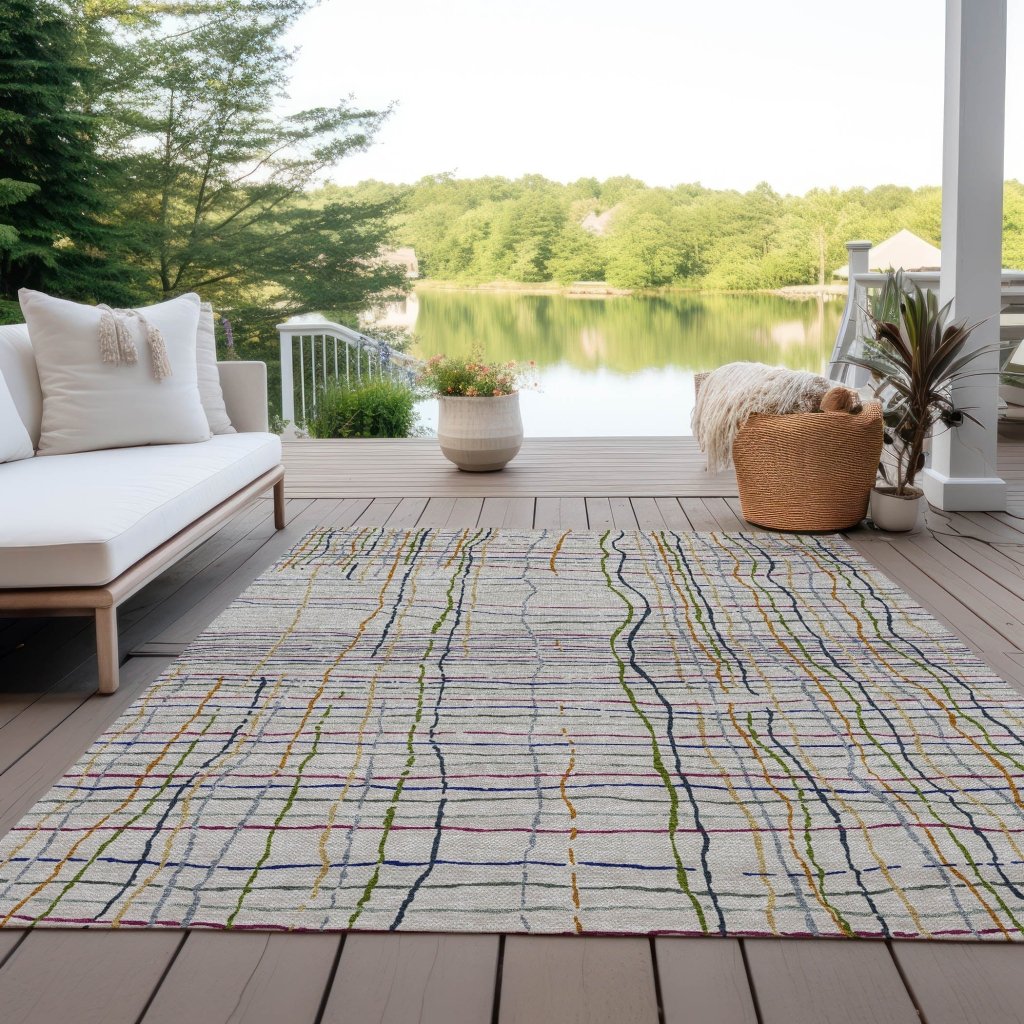 LOOMLAN Rugs Calista Putty Washable Indoor-Outdoor Rug