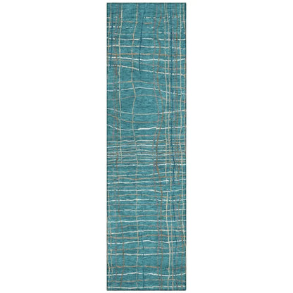 LOOMLAN Rugs Calista Teal Washable Indoor-Outdoor Rug
