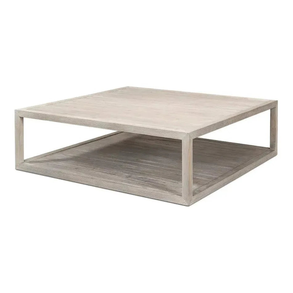 Camden Bungalow Cocktail Coffee Table Square - LOOMLAN - Sarreid - Coffee Tables