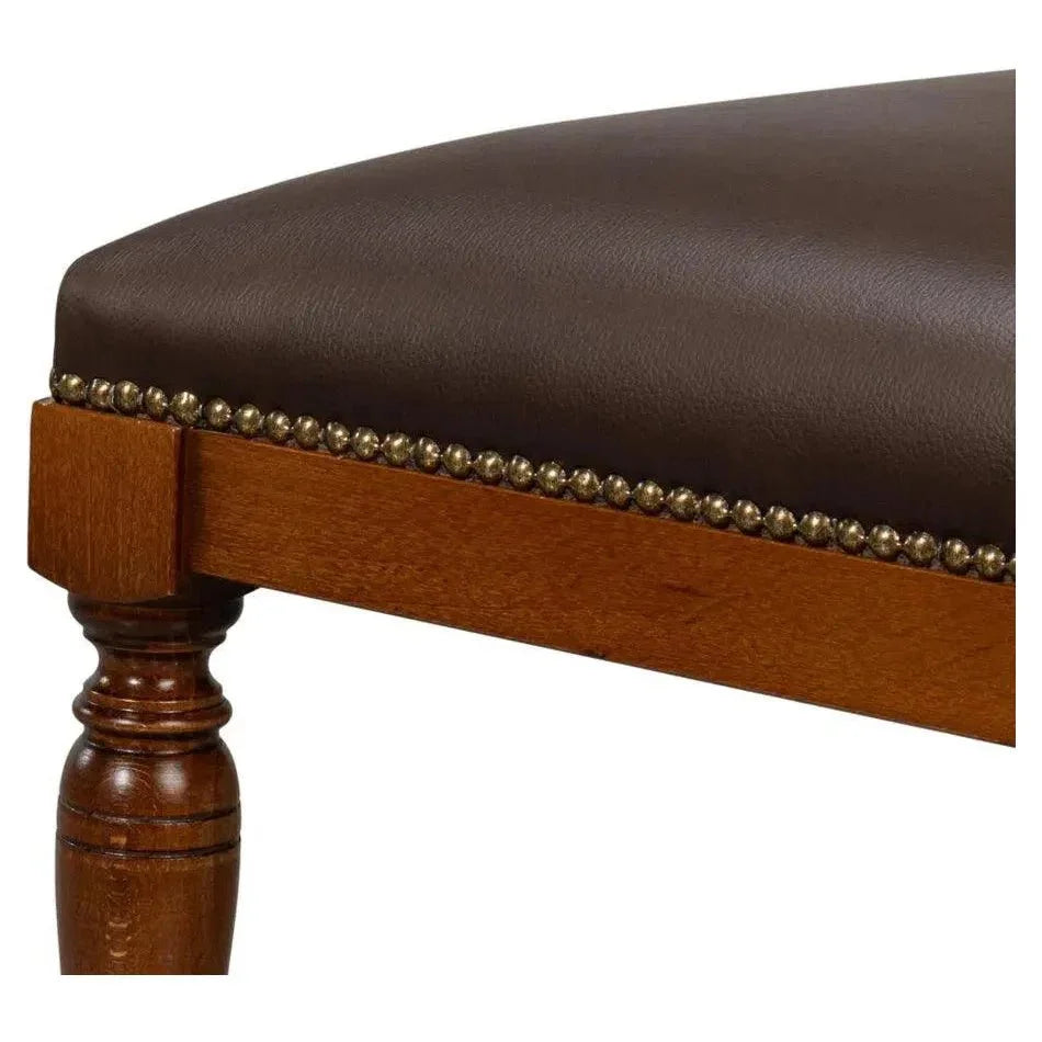 Sarreid Camile Leather Brown Armless Side Chair 2PC