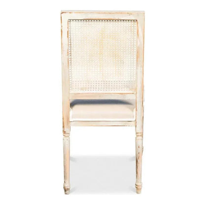 Cane Back Dining Chairs 2PC Grey Oak Flax - LOOMLAN - Sarreid - Dining Chairs