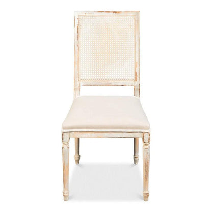 Cane Back Dining Chairs 2PC Grey Oak Flax - LOOMLAN - Sarreid - Dining Chairs