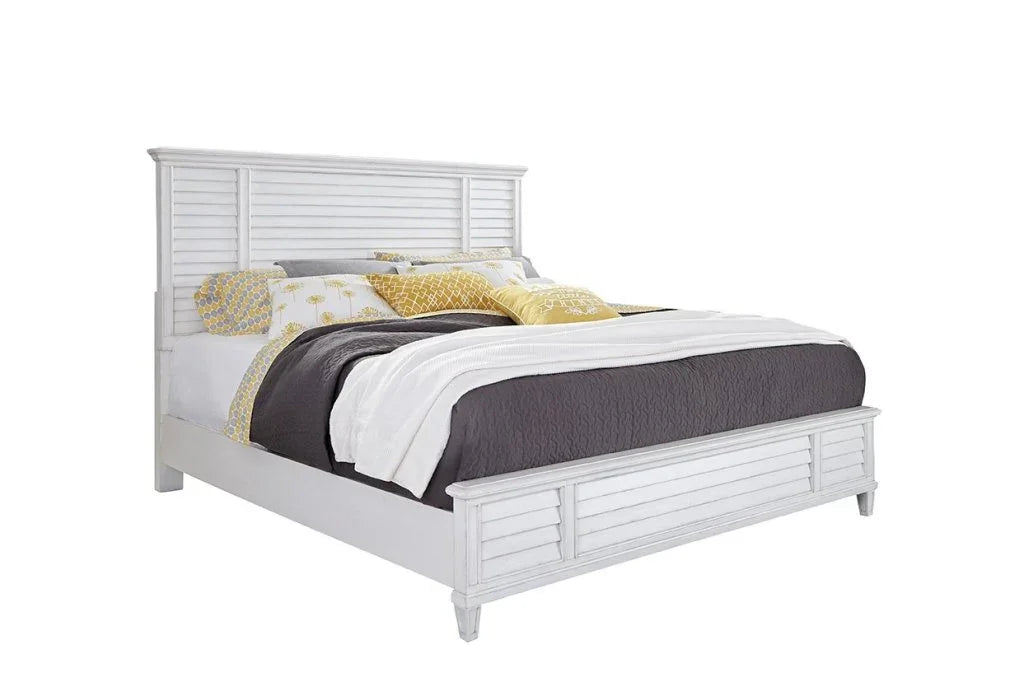 Cane Bay Louvered Wood Panel Bed