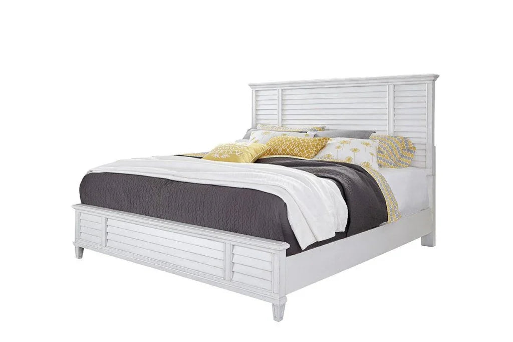 Cane Bay Louvered Wood Panel Bed
