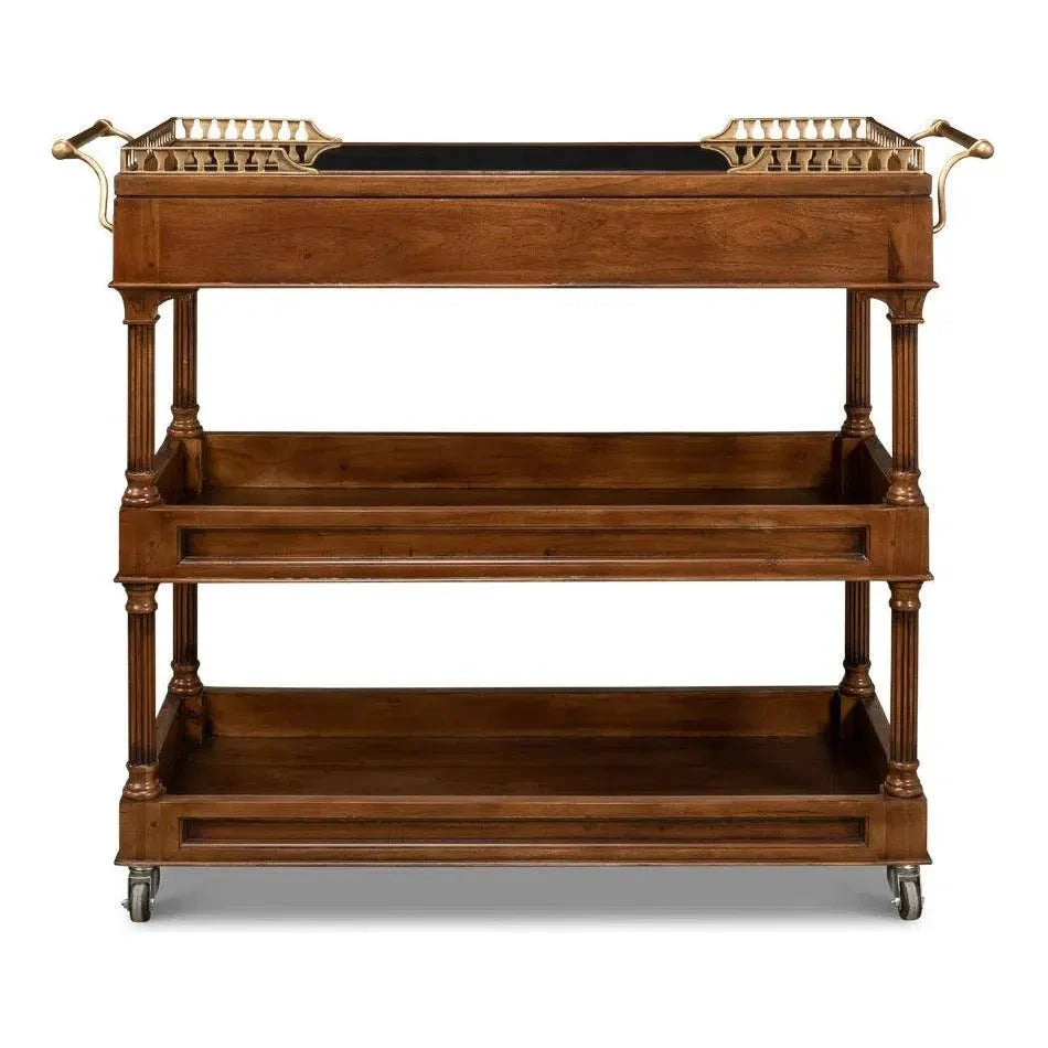 Capital Serving Cart Fruitwood Finish - LOOMLAN - Sarreid - Side Tables