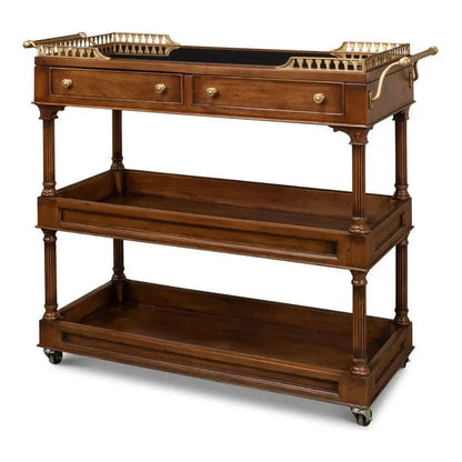 Capital Serving Cart Fruitwood Finish - LOOMLAN - Sarreid - Side Tables