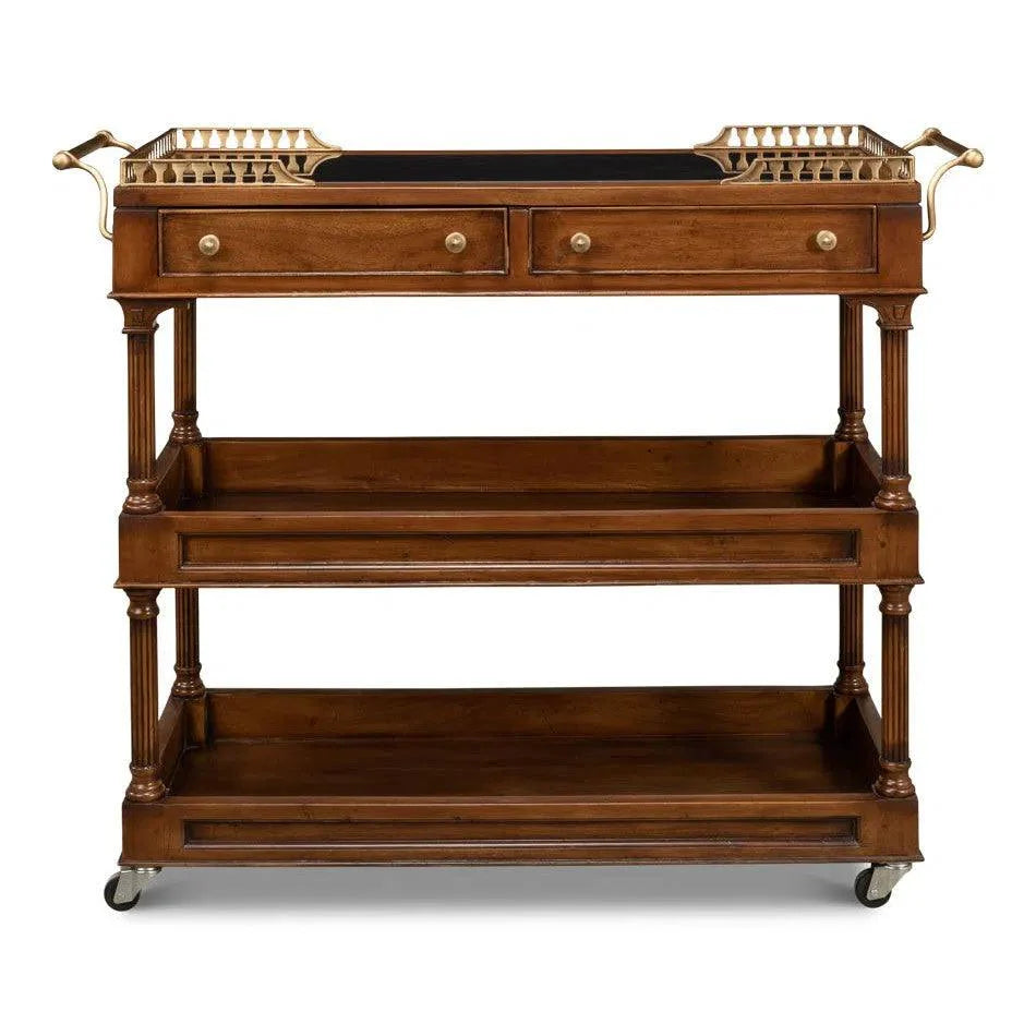 Capital Serving Cart Fruitwood Finish - LOOMLAN - Sarreid - Side Tables