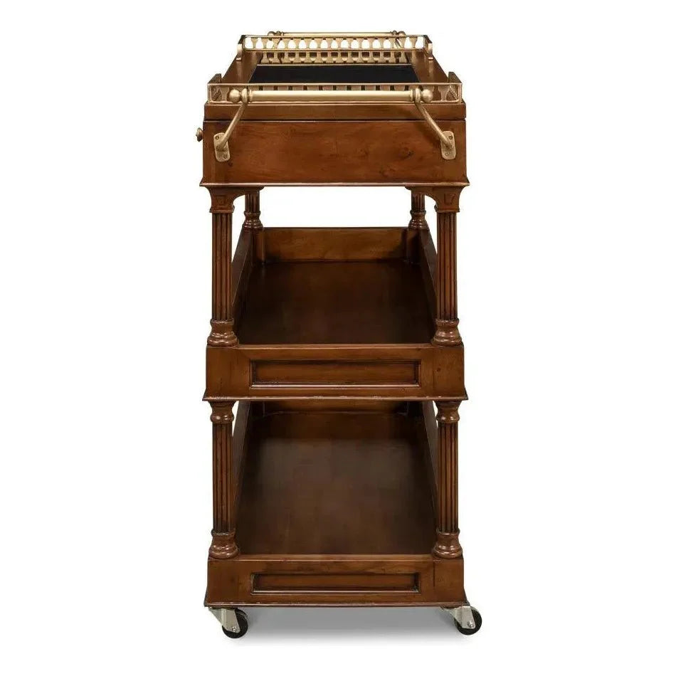 Capital Serving Cart Fruitwood Finish - LOOMLAN - Sarreid - Side Tables