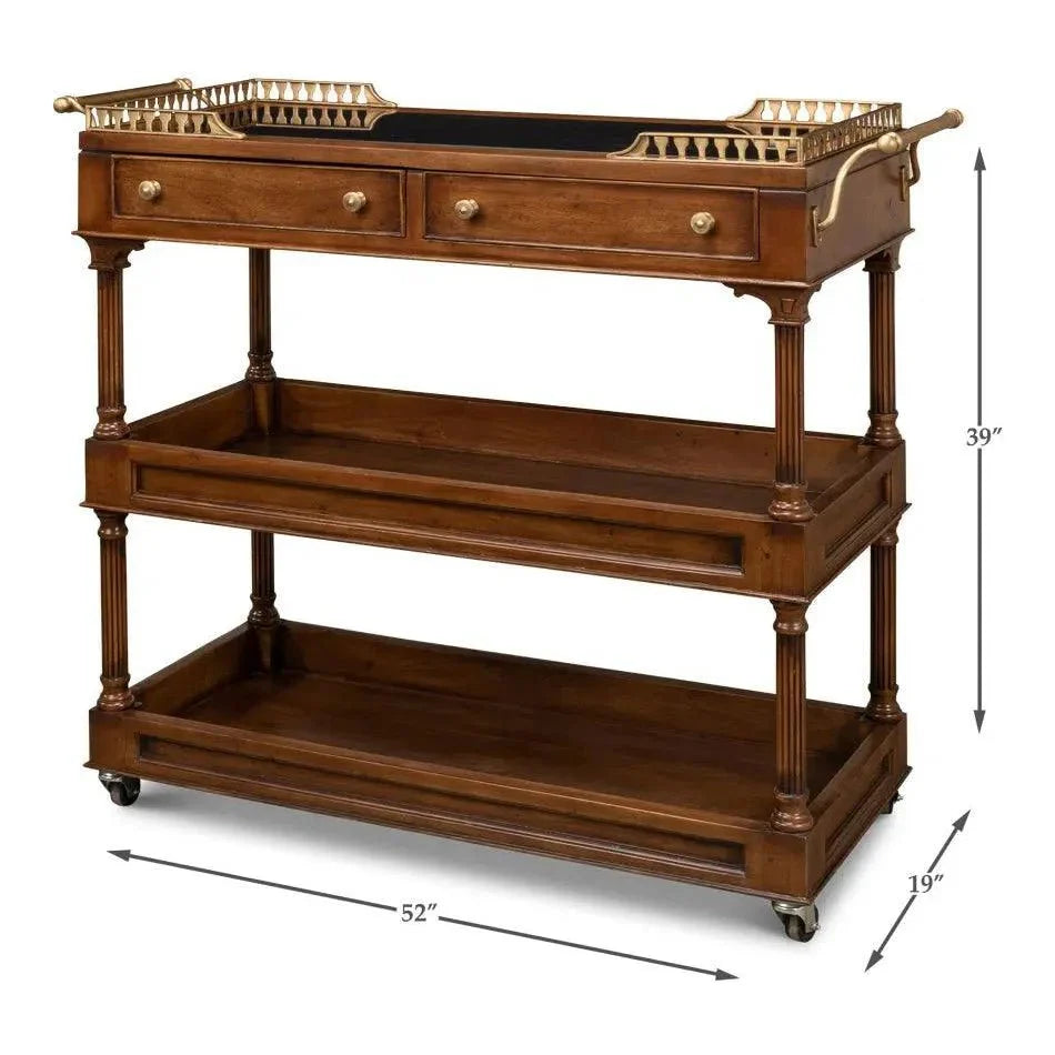 Capital Serving Cart Fruitwood Finish - LOOMLAN - Sarreid - Side Tables