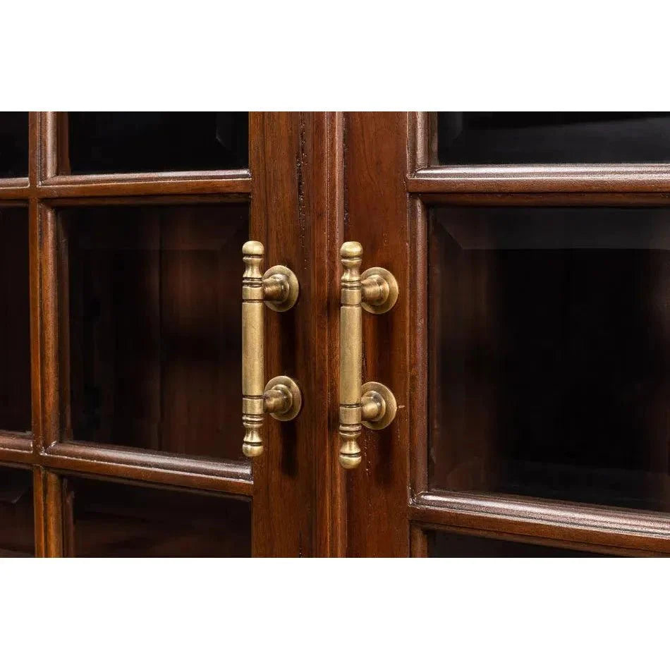 Carmel - By - The - Sea Walnut Bookcase Glass Doors - LOOMLAN - Sarreid - Sideboards