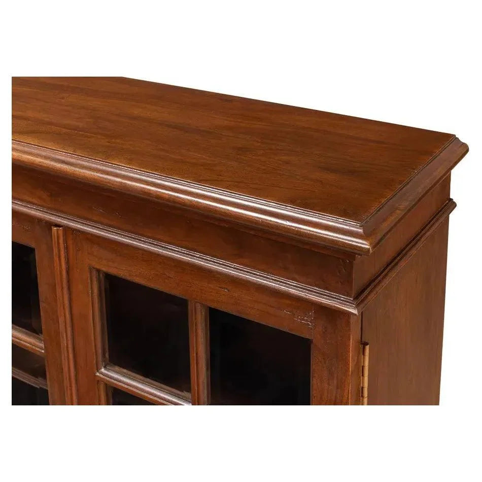 Carmel - By - The - Sea Walnut Bookcase Glass Doors - LOOMLAN - Sarreid - Sideboards