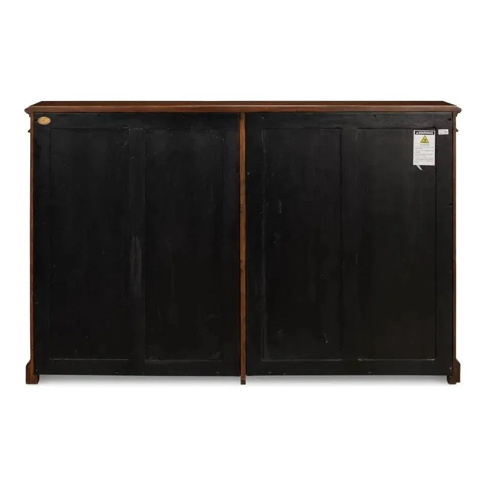 Carmel - By - The - Sea Walnut Bookcase Glass Doors - LOOMLAN - Sarreid - Sideboards