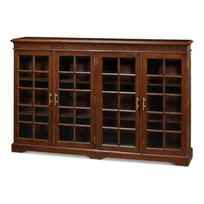 Carmel - By - The - Sea Walnut Bookcase Glass Doors - LOOMLAN - Sarreid - Sideboards