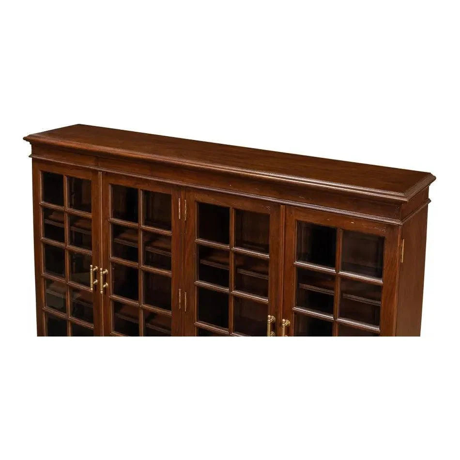 Carmel - By - The - Sea Walnut Bookcase Glass Doors - LOOMLAN - Sarreid - Sideboards