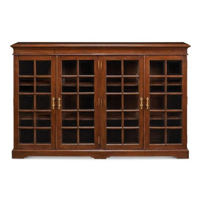Carmel - By - The - Sea Walnut Bookcase Glass Doors - LOOMLAN - Sarreid - Sideboards