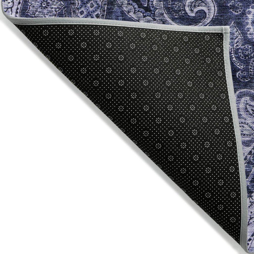 LOOMLAN Rugs Carmina Blue Washable Indoor-Outdoor Rug