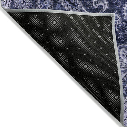 LOOMLAN Rugs Carmina Blue Washable Indoor-Outdoor Rug