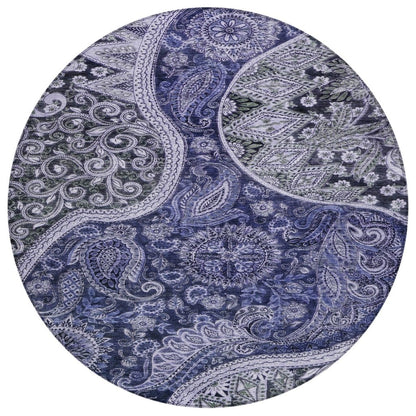 LOOMLAN Rugs Carmina Blue Washable Indoor-Outdoor Rug