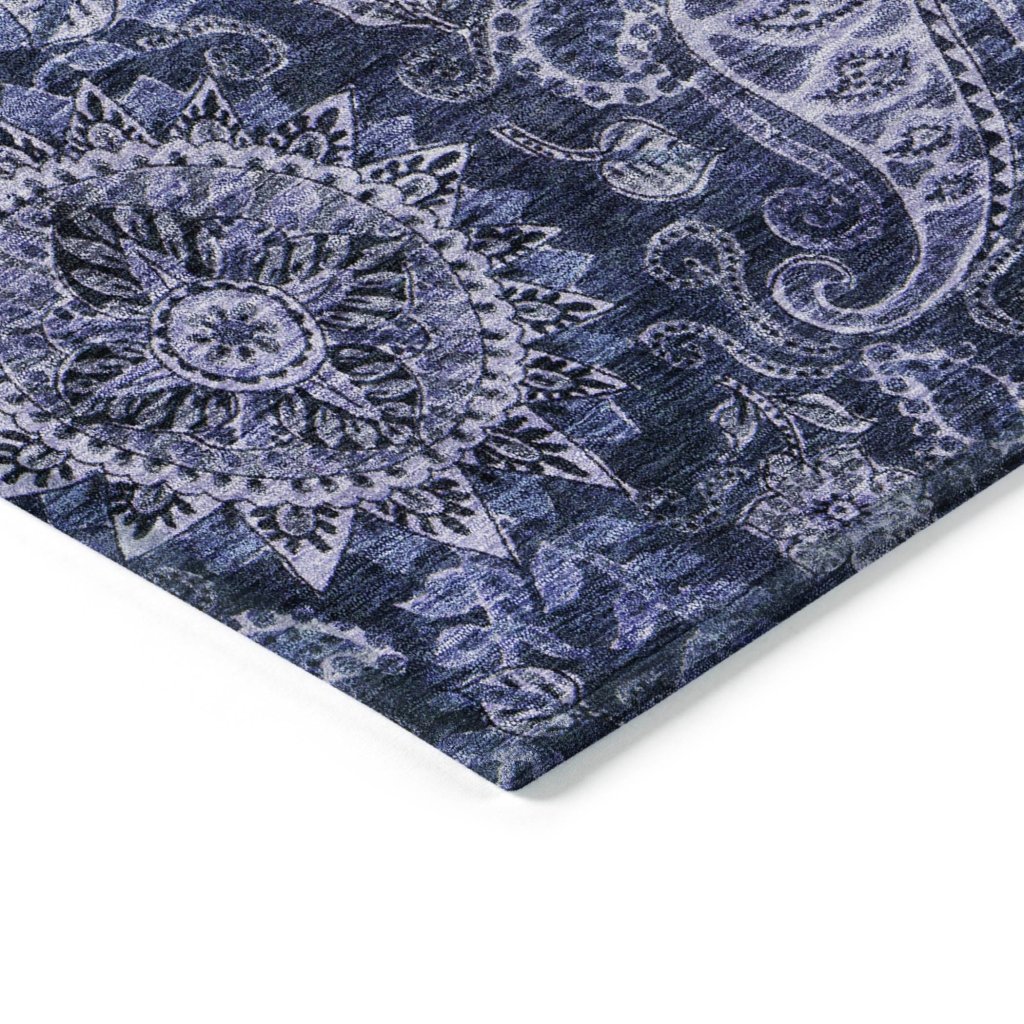 LOOMLAN Rugs Carmina Blue Washable Indoor-Outdoor Rug