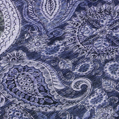 LOOMLAN Rugs Carmina Blue Washable Indoor-Outdoor Rug