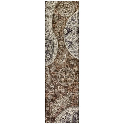 LOOMLAN Rugs Carmina Brown Washable Indoor-Outdoor Rug