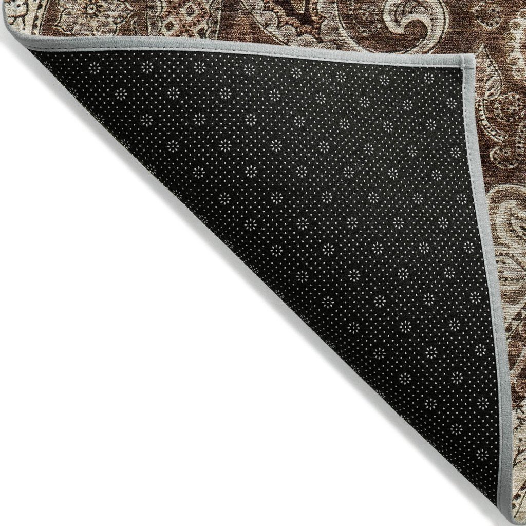 LOOMLAN Rugs Carmina Brown Washable Indoor-Outdoor Rug