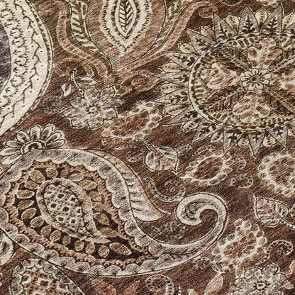 LOOMLAN Rugs Carmina Brown Washable Indoor-Outdoor Rug