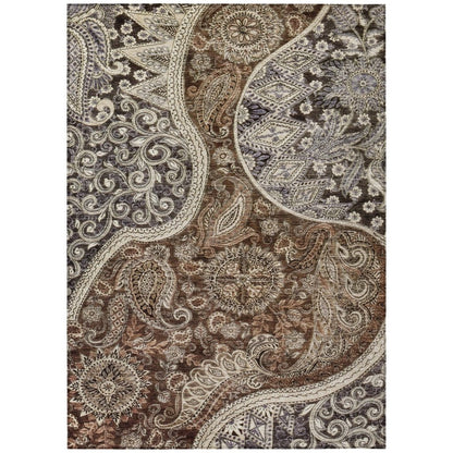 LOOMLAN Rugs Carmina Brown Washable Indoor-Outdoor Rug