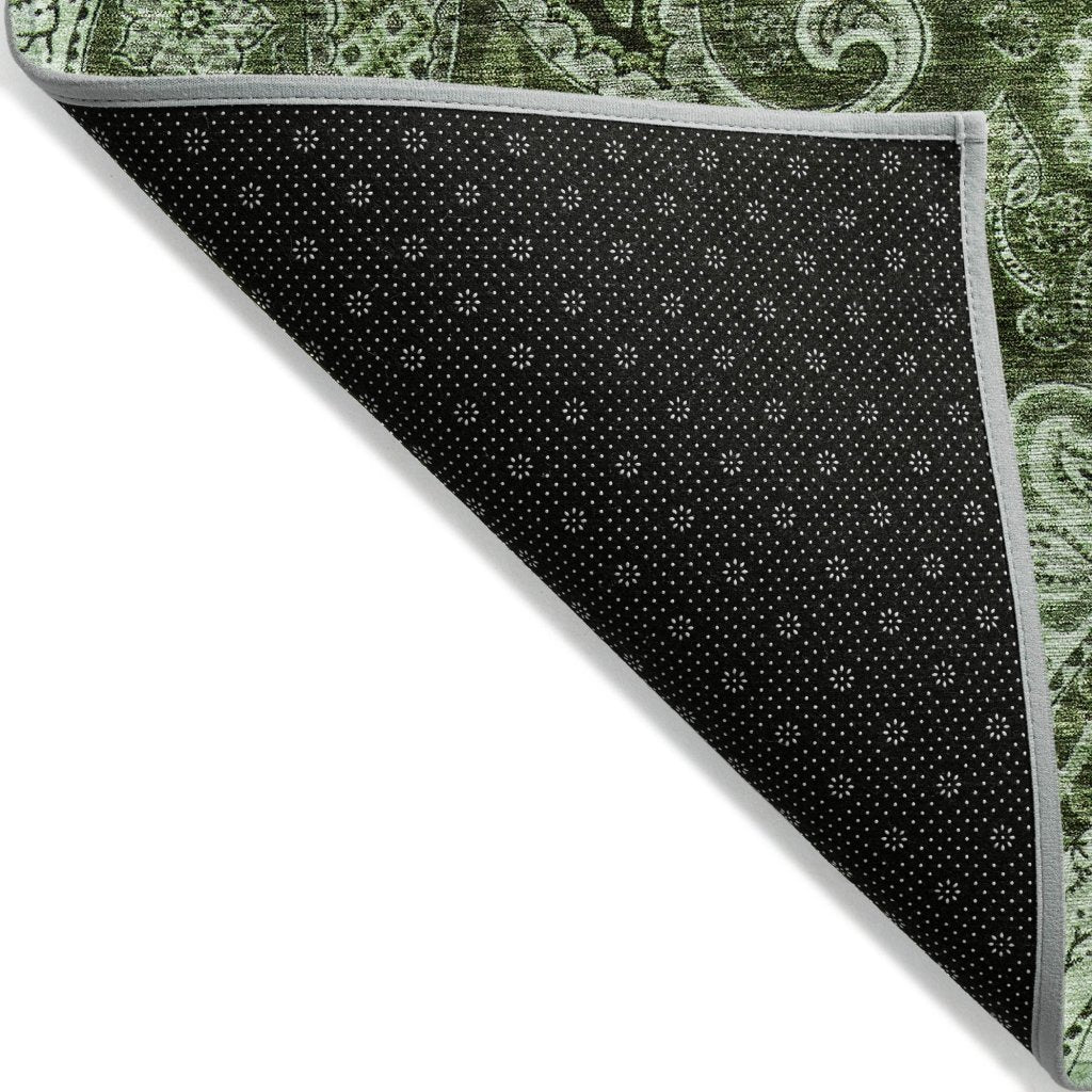 LOOMLAN Rugs Carmina Green Washable Indoor-Outdoor Rug