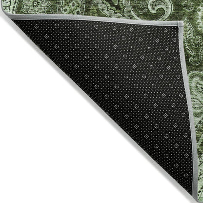LOOMLAN Rugs Carmina Green Washable Indoor-Outdoor Rug