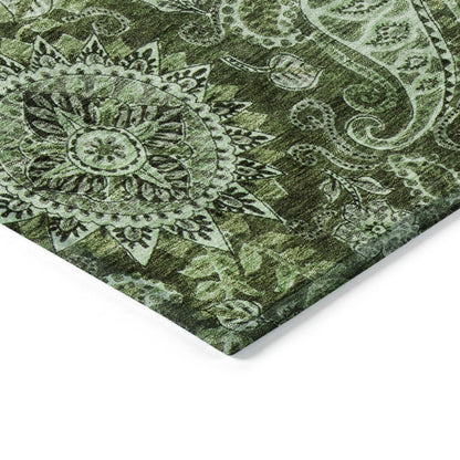 LOOMLAN Rugs Carmina Green Washable Indoor-Outdoor Rug