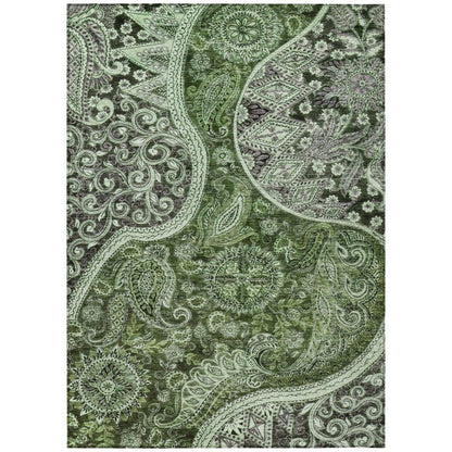 LOOMLAN Rugs Carmina Green Washable Indoor-Outdoor Rug
