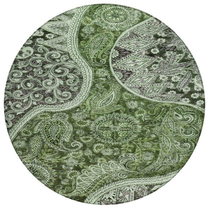 LOOMLAN Rugs Carmina Green Washable Indoor-Outdoor Rug