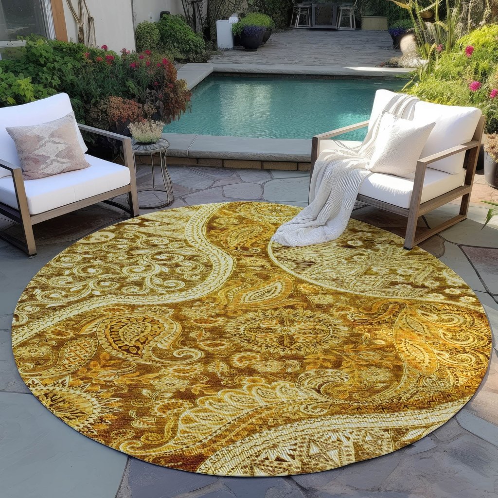 LOOMLAN Rugs Carmina Orange Washable Indoor-Outdoor Rug