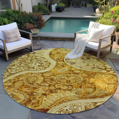 LOOMLAN Rugs Carmina Orange Washable Indoor-Outdoor Rug