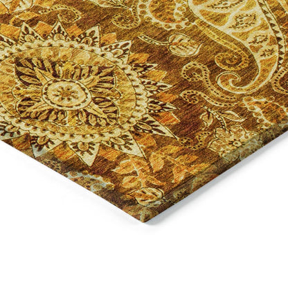 LOOMLAN Rugs Carmina Orange Washable Indoor-Outdoor Rug
