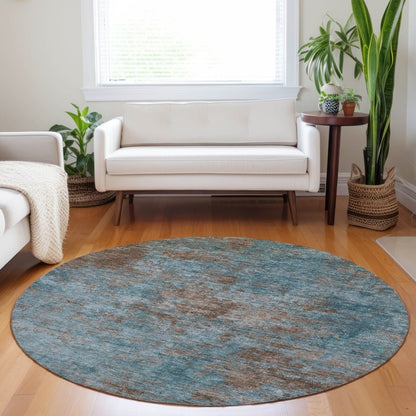 LOOMLAN Rugs Carmine Teal Washable Indoor-Outdoor Rug