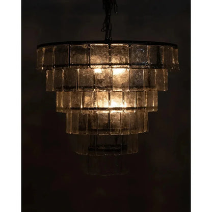 Carnegie Metal And Glass Chandelier