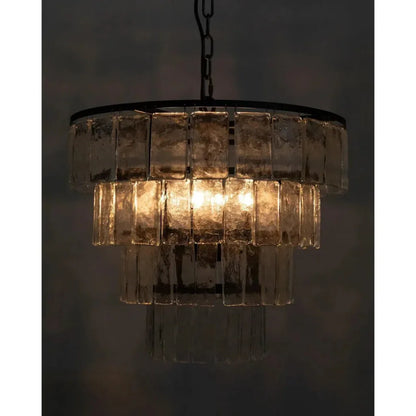 Carnegie Metal And Glass Chandelier