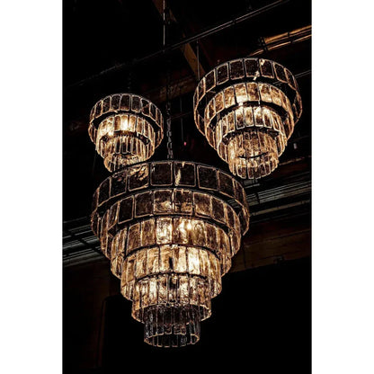 Carnegie Metal And Glass Chandelier