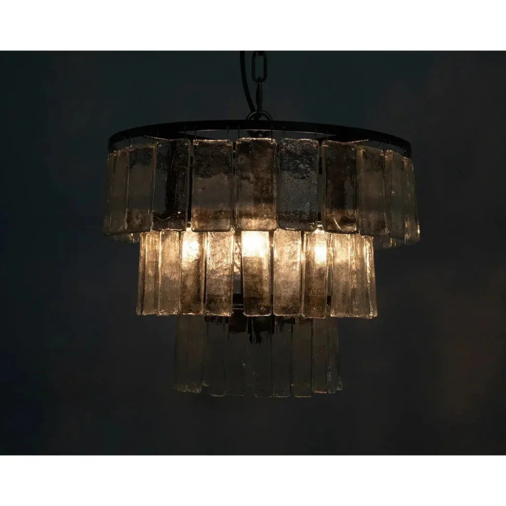 Carnegie Metal And Glass Chandelier