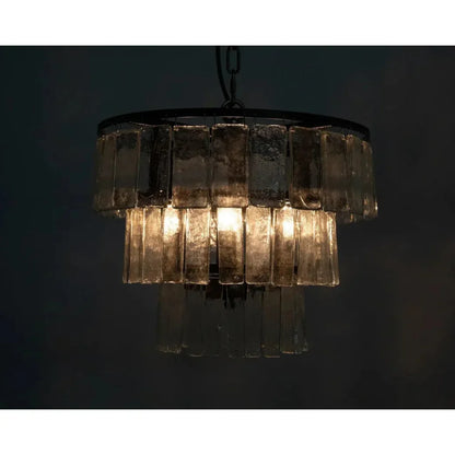 Carnegie Metal And Glass Chandelier