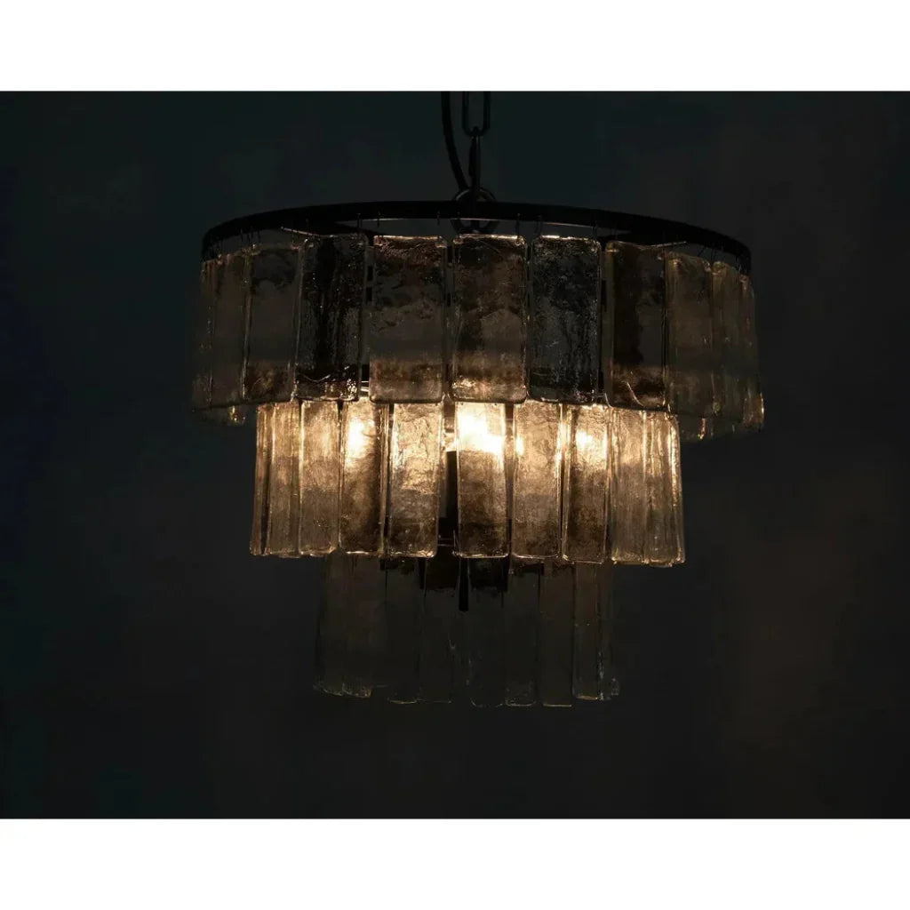 Carnegie Metal And Glass Chandelier